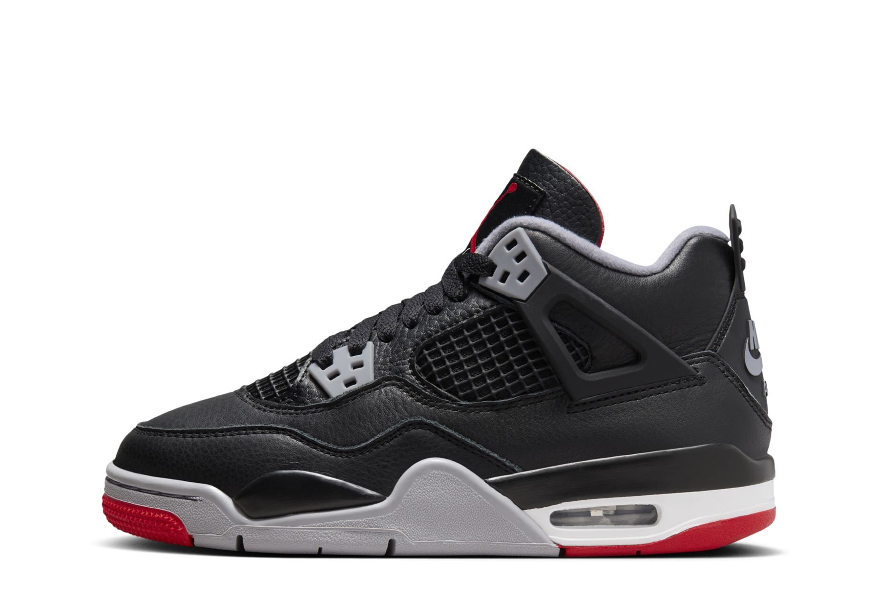 Air Jordan 4 GS ‘Bred Reimagined’ (2024) BLACK/RED sneaker – authenticated on KLEKT