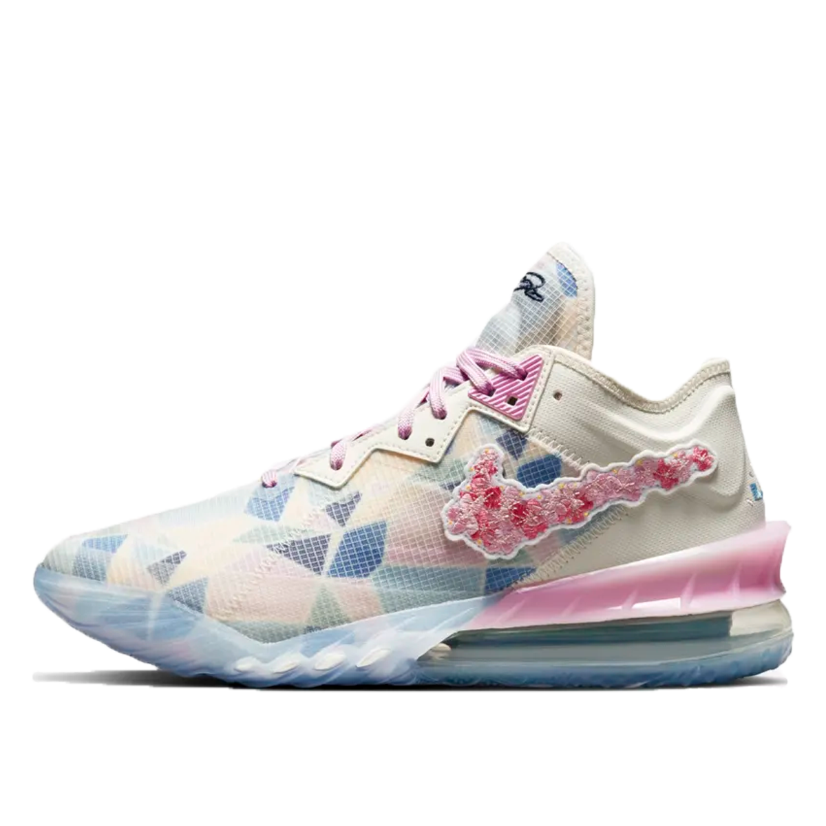 Nike x Atmos LeBron 18 Cherry Blossom (2021) NATURAL/MULTI/CHERRY BLOSSOM sneaker – authenticated on KLEKT
