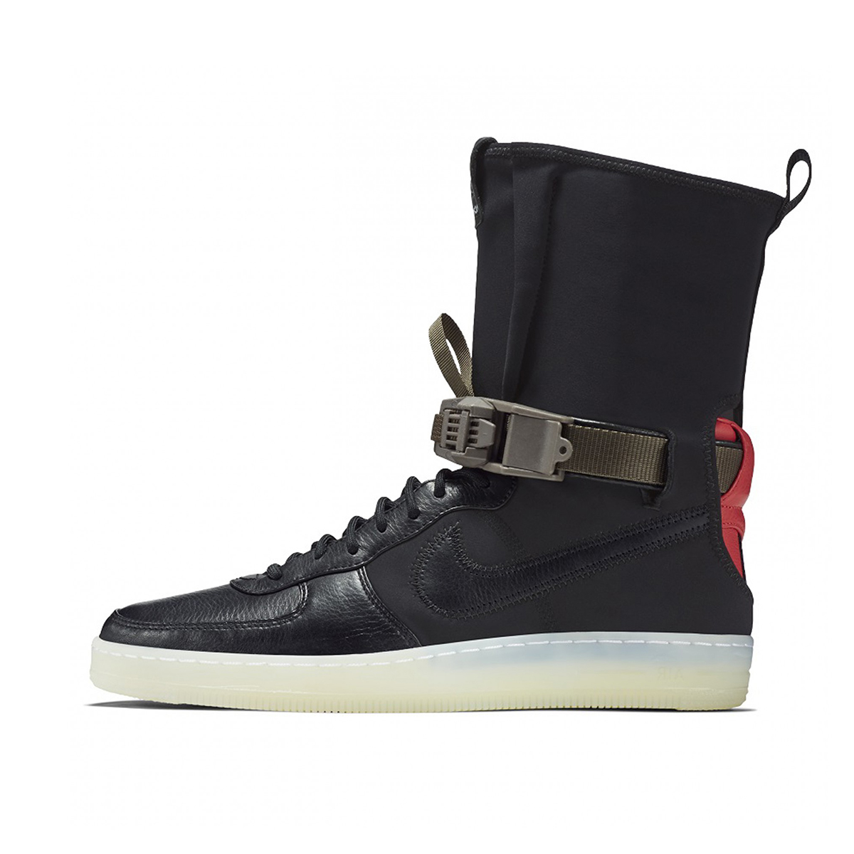 Nike x Acronym Air Force 1 Downtown Black Crimson sneaker – authenticated on KLEKT