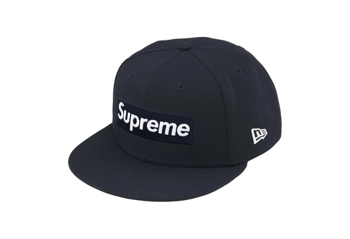 Supreme x New Era Championship Box Logo 'Navy' (SS25) – authenticated on KLEKT