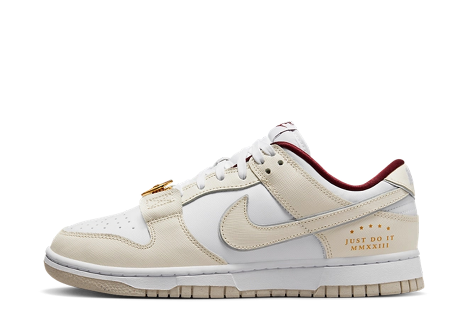 Nike Dunk Low SE WMNS 'Just Do It' White Phantom (2023) White/Beige/Burgundy sneaker – authenticated on KLEKT