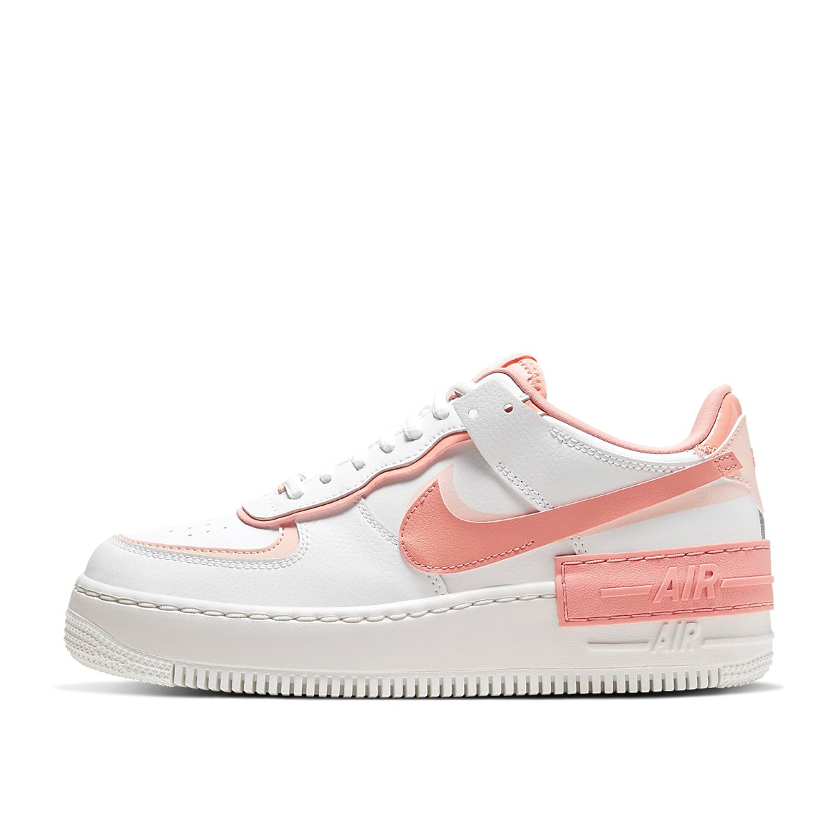 Nike WMNS Air Force 1 Shadow Summit White (2020) SUMMIT WHITE/WASHED CORAL/SUMMIT WHITE/PINK QUARTZ sneaker – authenticated on KLEKT
