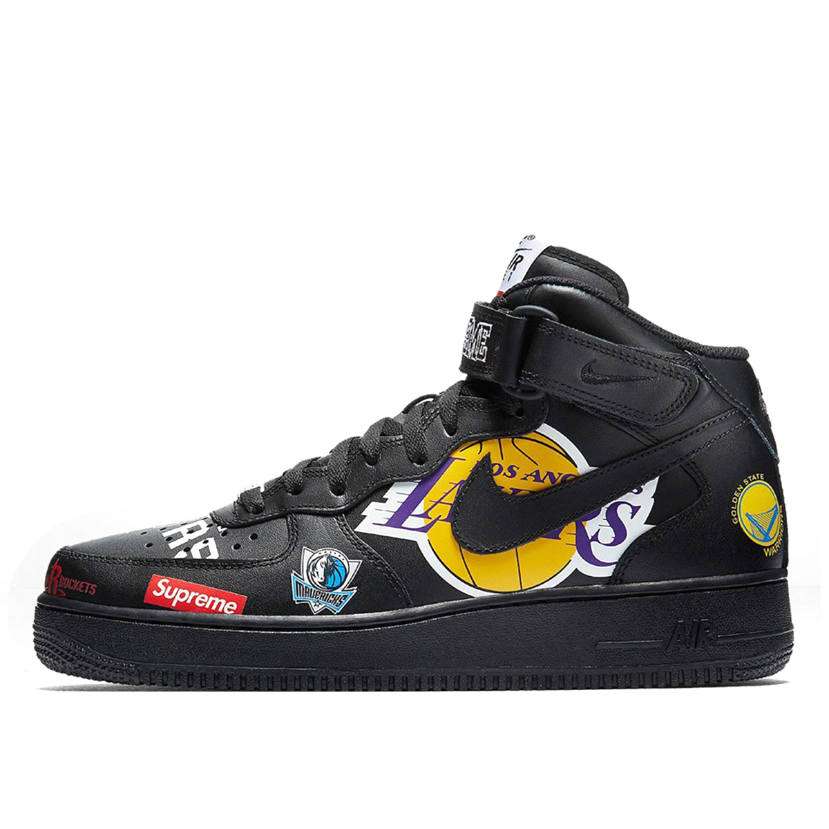 Nike x Supreme x NBA Air Force 1 Mid Black sneaker – authenticated on KLEKT