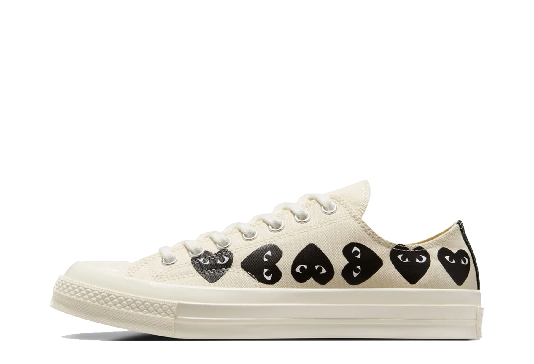 Converse x Comme des Garçons PLAY Chuck 70 Low 'White Multi Heart' (2023) Milk/Black/Egret sneaker – authenticated on KLEKT
