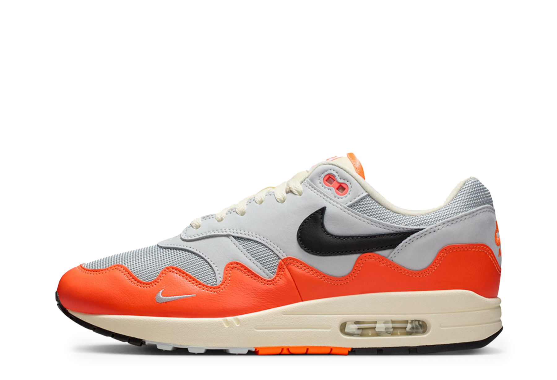 Nike x Patta Air Max 1 ’87 'Hyper Crimson' (2026) Hyper Crimson/BlackPure Platinum sneaker – authenticated on KLEKT
