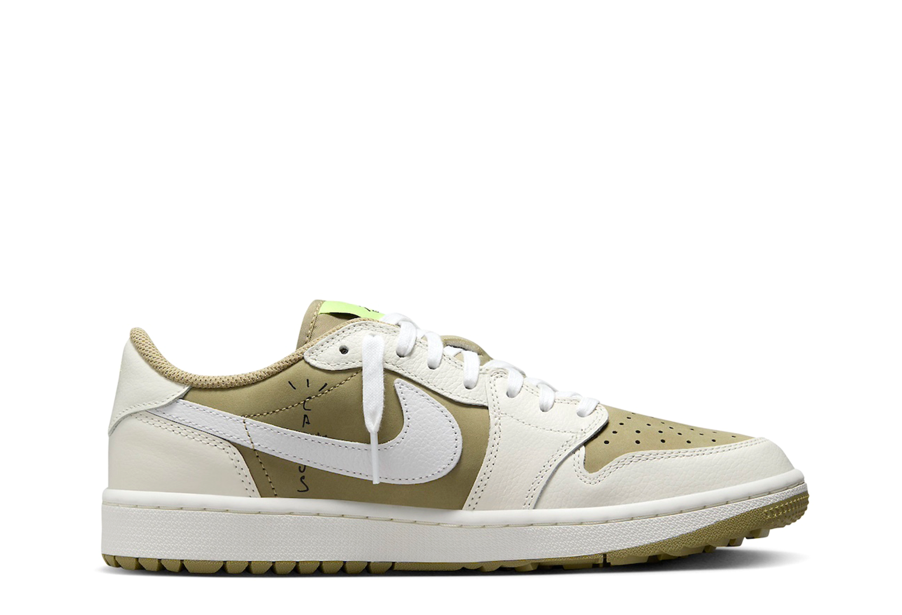 Air Jordan x Travis Scott 1 Low Golf 'Neutral Olive' (2023) Neutral Olive/Black-Sail/Lemon Twist/Baroque Brown sneaker – authenticated on KLEKT