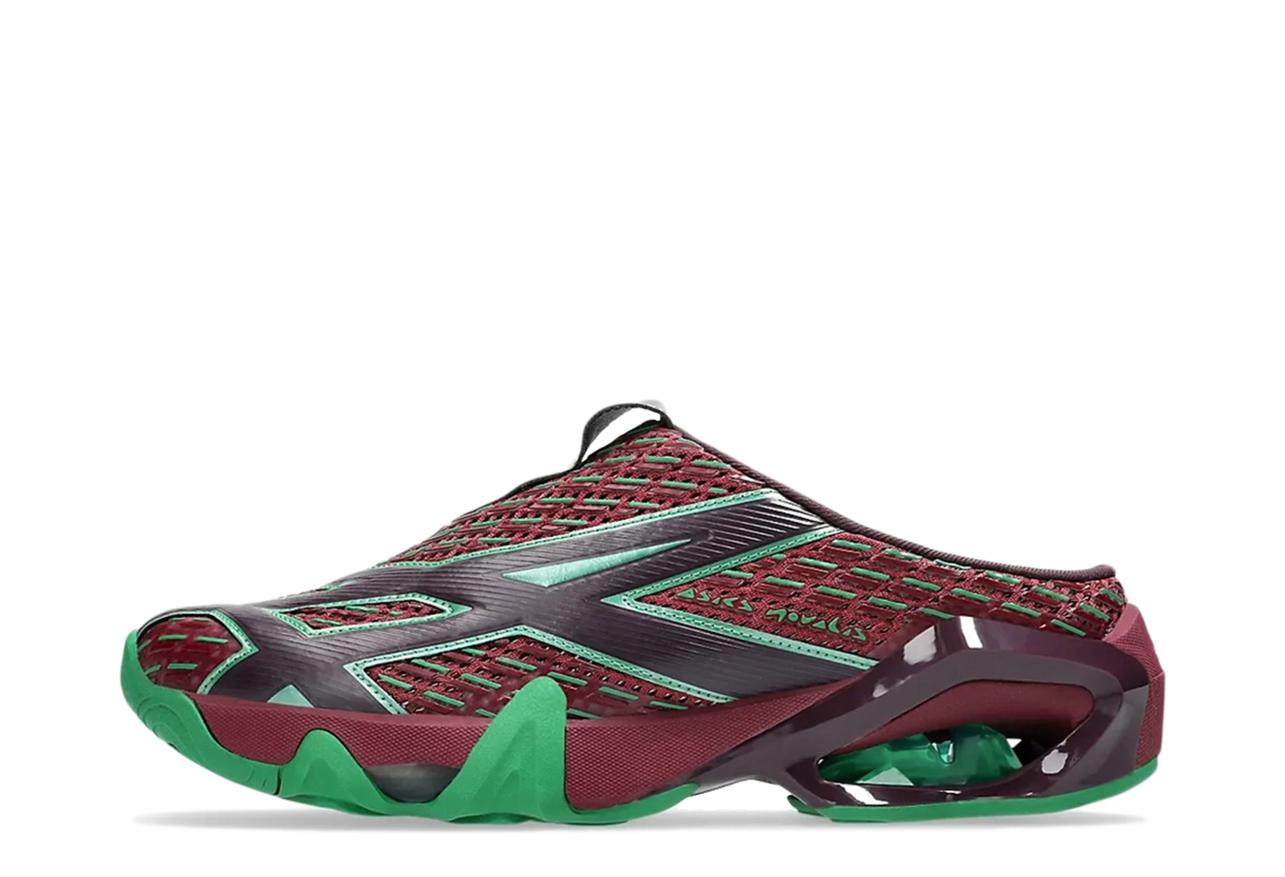 Asics x Kiko Kostadinov Novalis Gel-Styrax Mule 'Earthy Maroon' (2024) Earthy Maroon/Green sneaker – authenticated on KLEKT