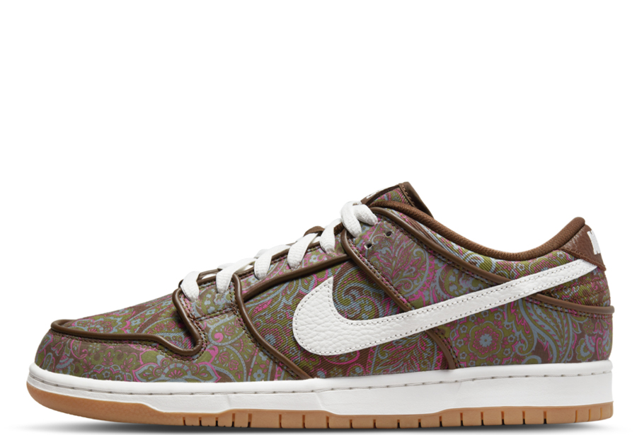 Nike SB Dunk Low 'Paisley Burgundy' (2022) brown/burgundy/green/white sneaker – authenticated on KLEKT
