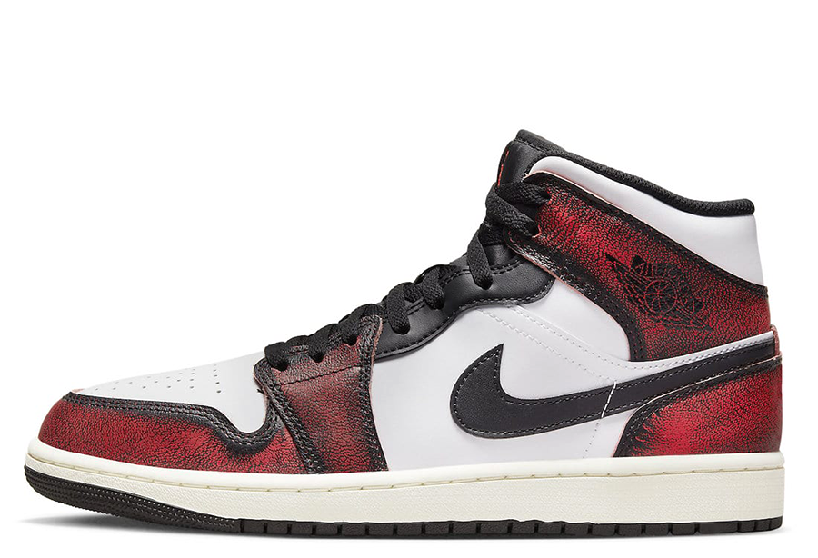Air Jordan 1 Mid Wear-Away Chicago (2022) Black/Infrared 23-White-Sail sneaker – authenticated on KLEKT
