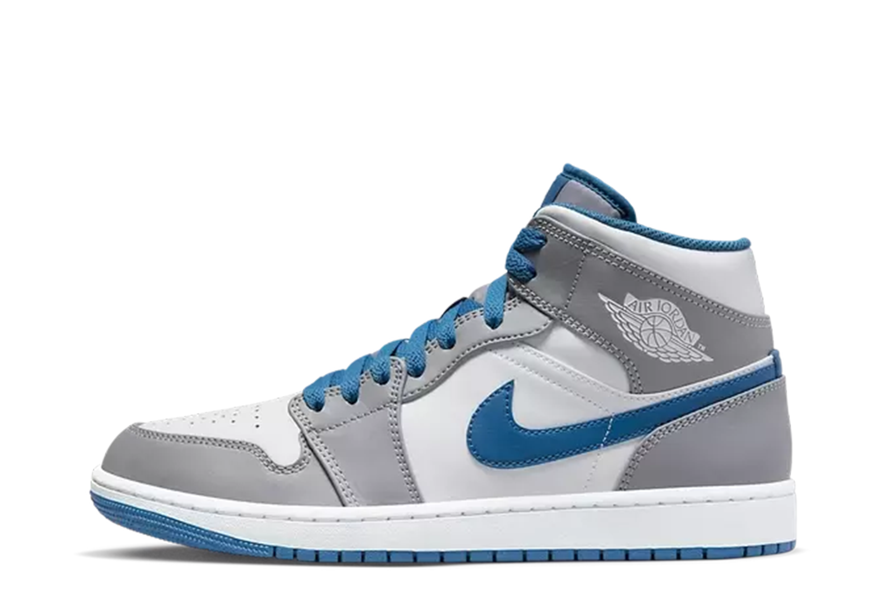 Air Jordan 1 Mid True Blue (2022) CEMENT GREY/WHITE-TRUE BLUE sneaker – authenticated on KLEKT