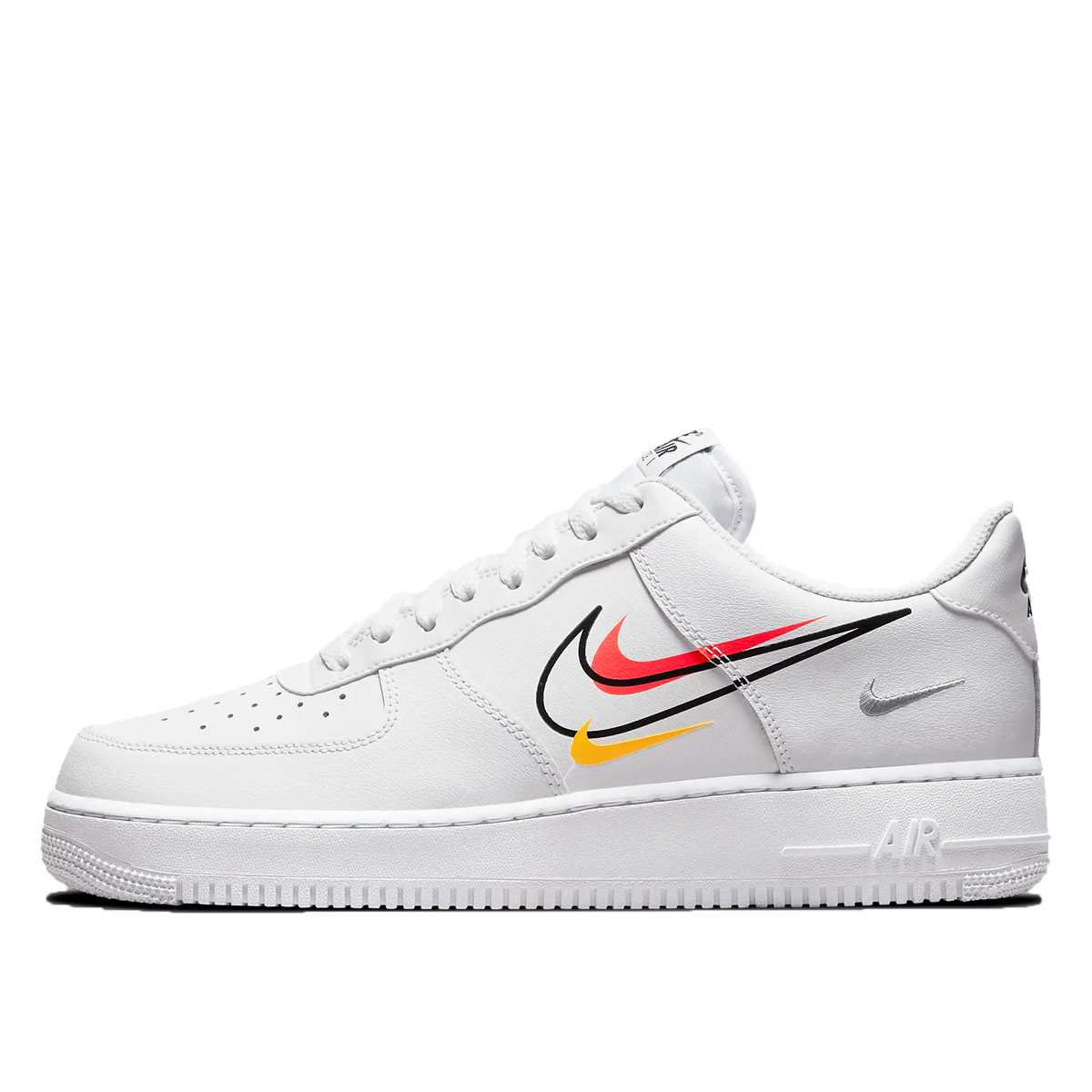Nike Air Force 1 Low Multi Swoosh White Team Orange (2021) White/Team Orange/University Gold/Black sneaker – authenticated on KLEKT