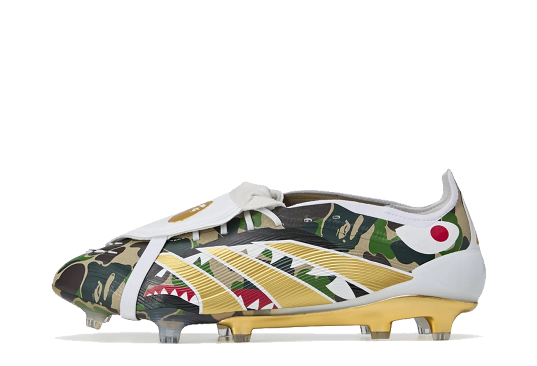 Adidas x BAPE Predator Elite Tongue 'Green Camo Shark' (2025) Green/White/Gold/Black sneaker – authenticated on KLEKT