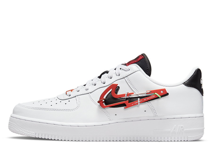 Nike Air Force 1 Low Carabiner Swoosh White (2022) White/Black/Pomegranate/Habanero Red sneaker – authenticated on KLEKT