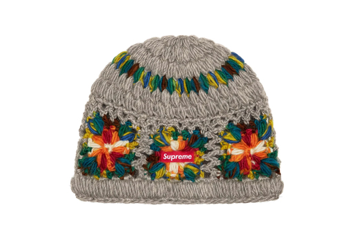 Supreme Crochet Beanie 'Heather Grey' (SS25) – authenticated on KLEKT