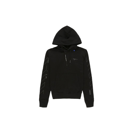 Off White Diag Unfinished Slim Hoodie Black