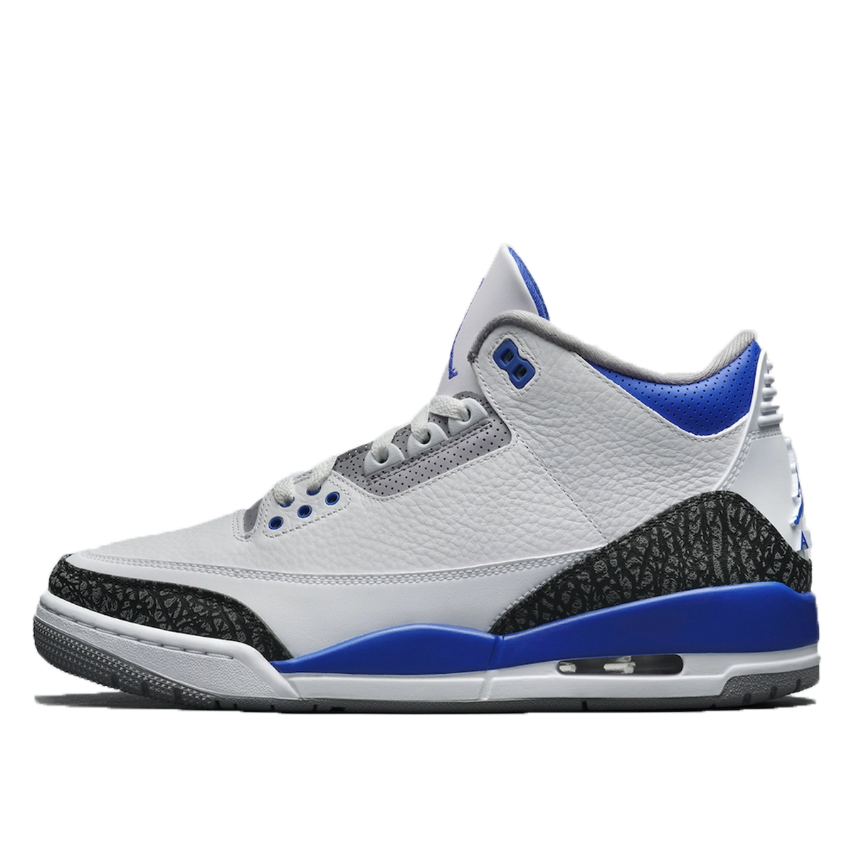 Air Jordan 3 Retro 'Racer Blue' (2021) WHITE/BLACK/CEMENT GREY/RACER BLUE sneaker – authenticated on KLEKT