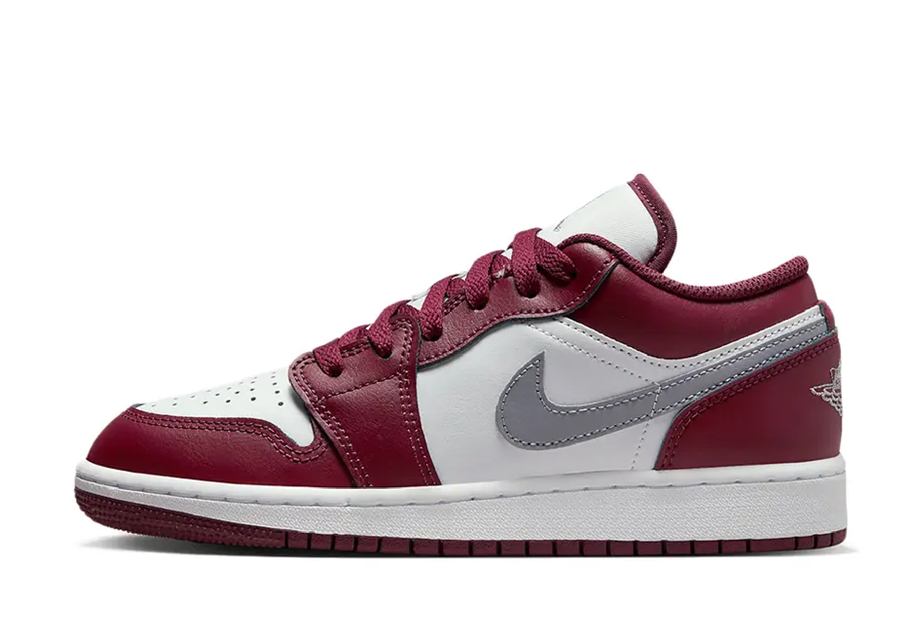 Air Jordan 1 Low GS Bordeaux (2022) White/Bordeaux/Grey sneaker – authenticated on KLEKT