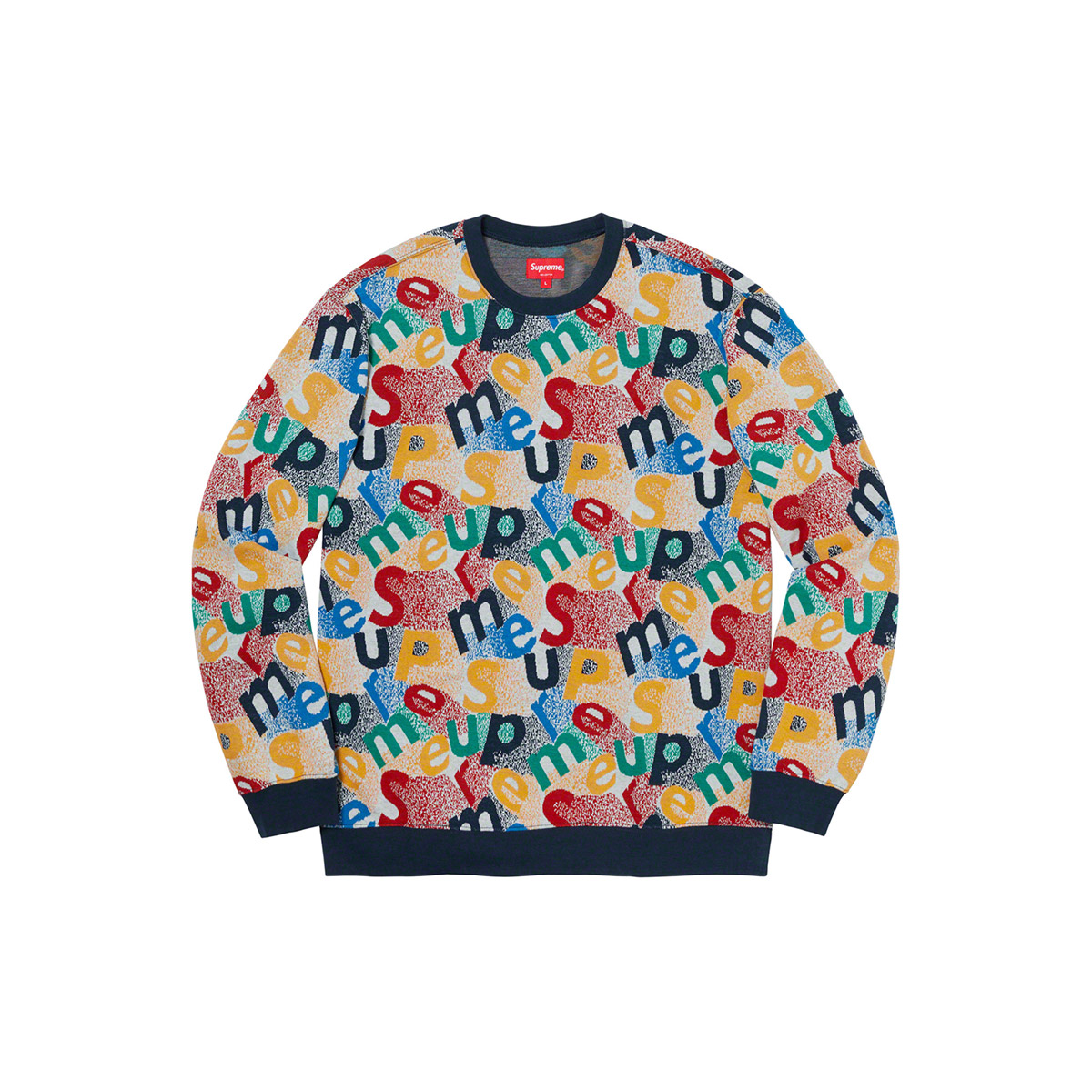 Supreme Scatter Text Crewneck Sweatshirt Navy (FW19) sneaker – authenticated on KLEKT