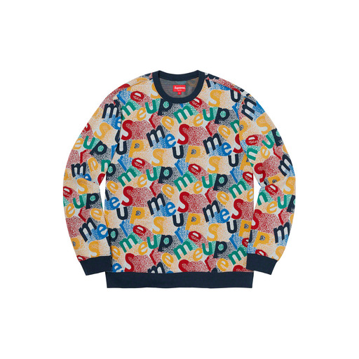 Scatter Text Crewneck Sweatshirt Navy (FW19) Brand New