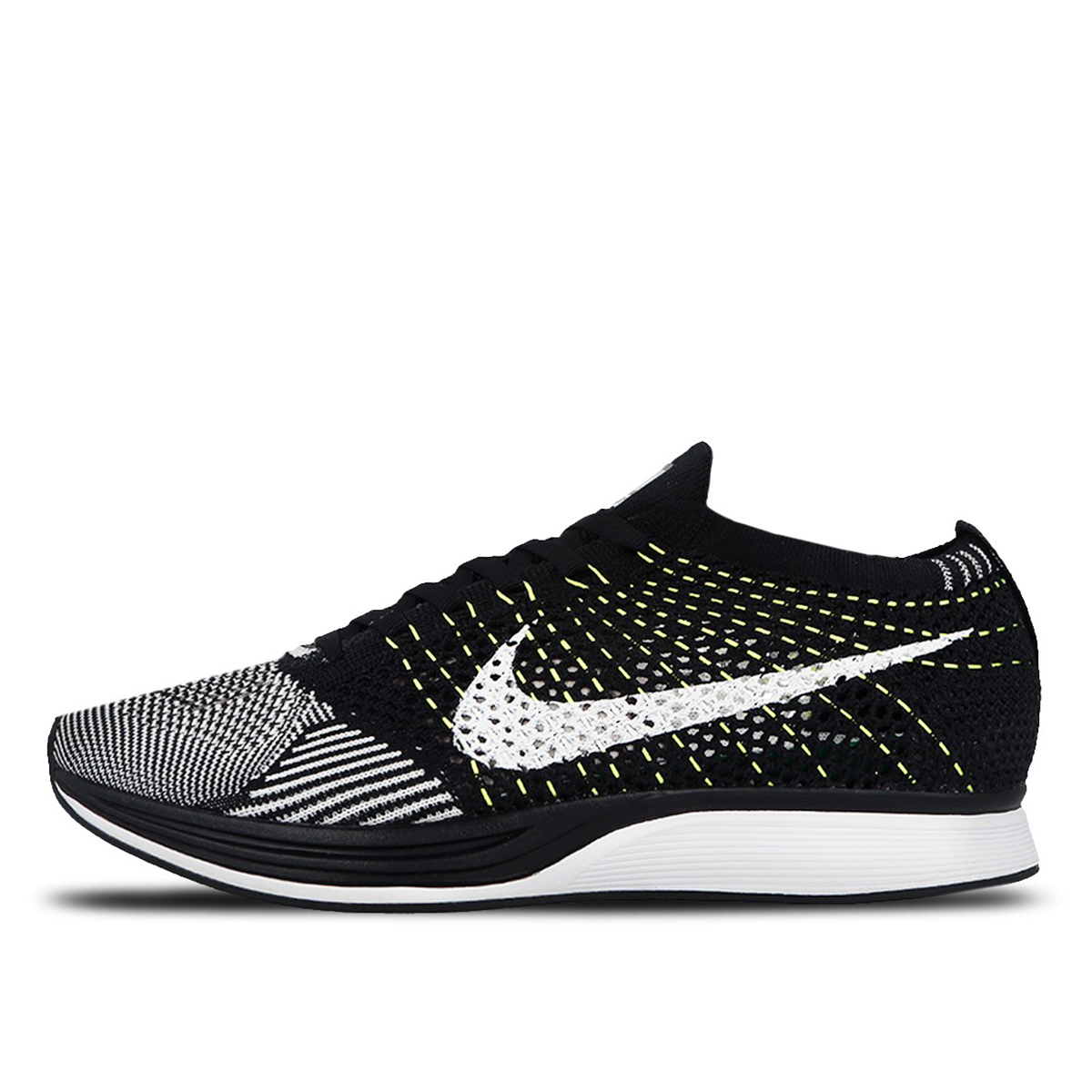 Nike Flyknit Racer Orca Black White Volt sneaker – authenticated on KLEKT