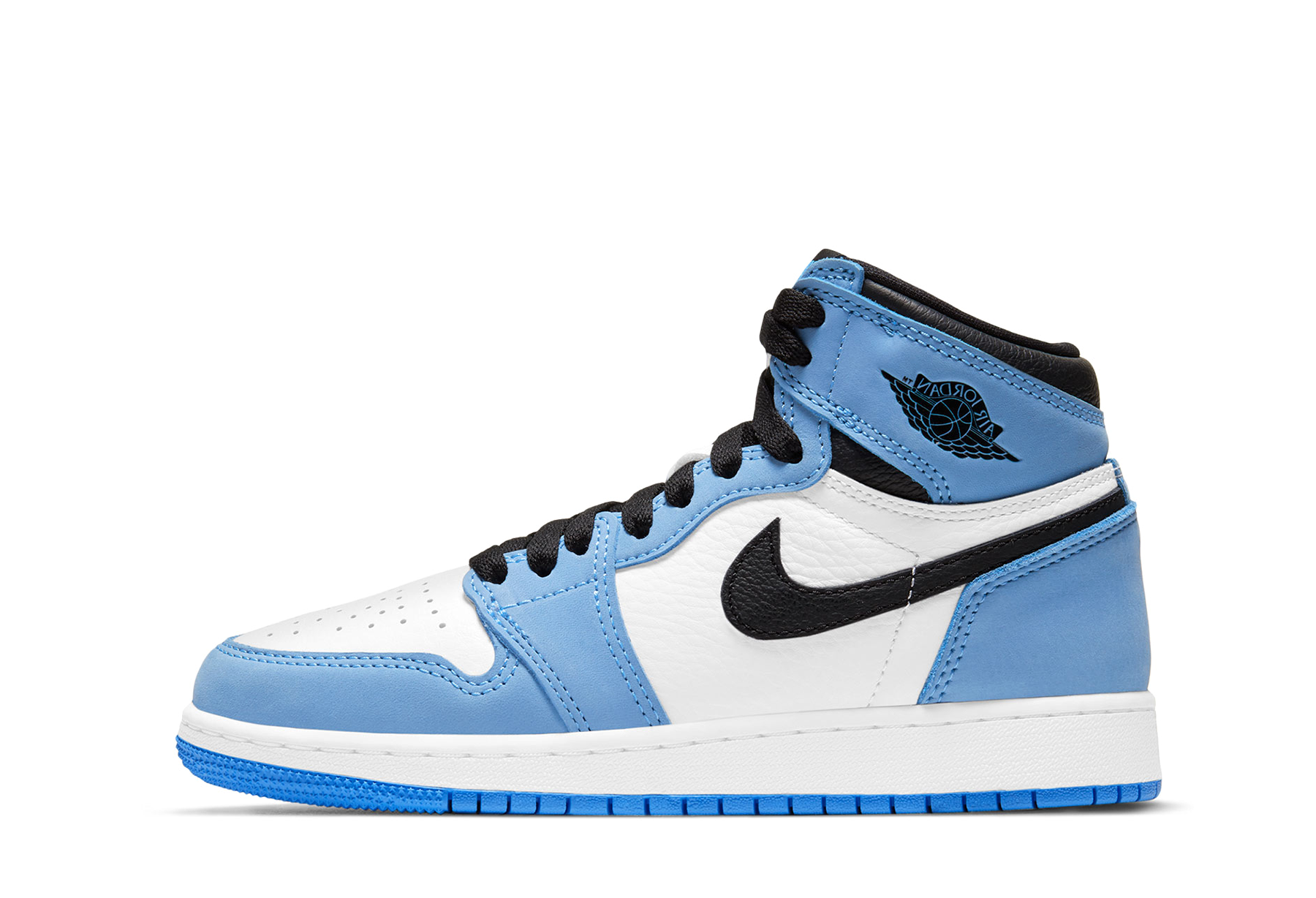 Air Jordan 1 Retro High GS 'White University Blue' (2021) WHITE/UNIVERSITY BLUE/BLACK sneaker – authenticated on KLEKT
