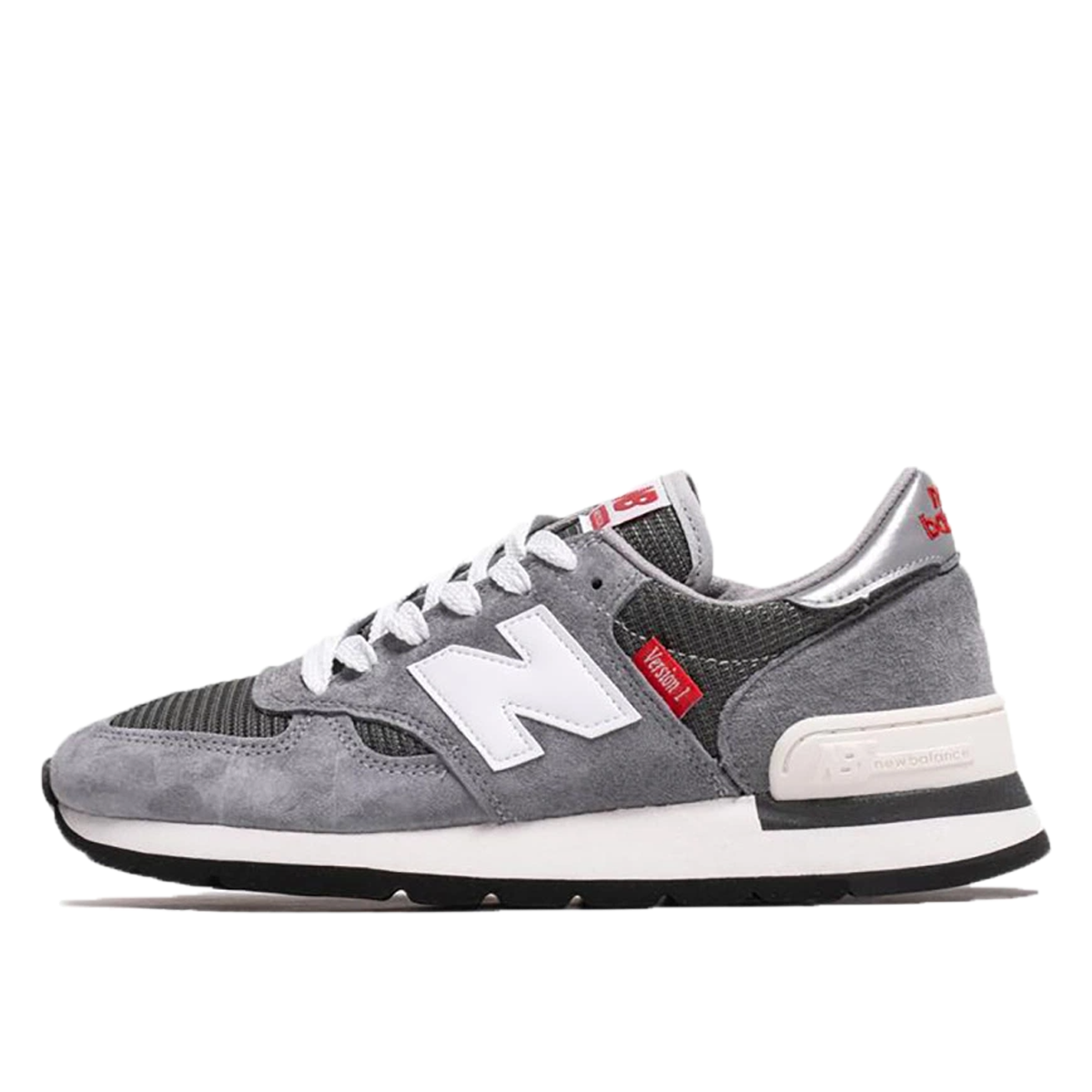 New Balance 990 Version 1 (2021) GREY/WHITE/RED/BLACK sneaker – authenticated on KLEKT