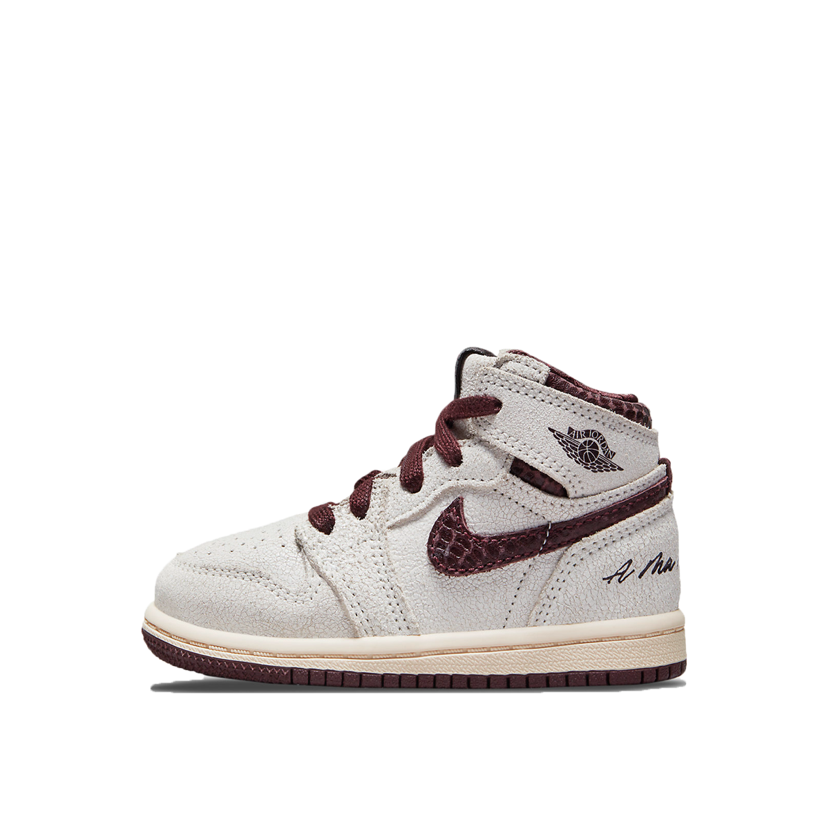 Air Jordan x Ma Maniere 1 High OG (TD) (2021) SAIL/BURGUNDY CRUSH sneaker – authenticated on KLEKT
