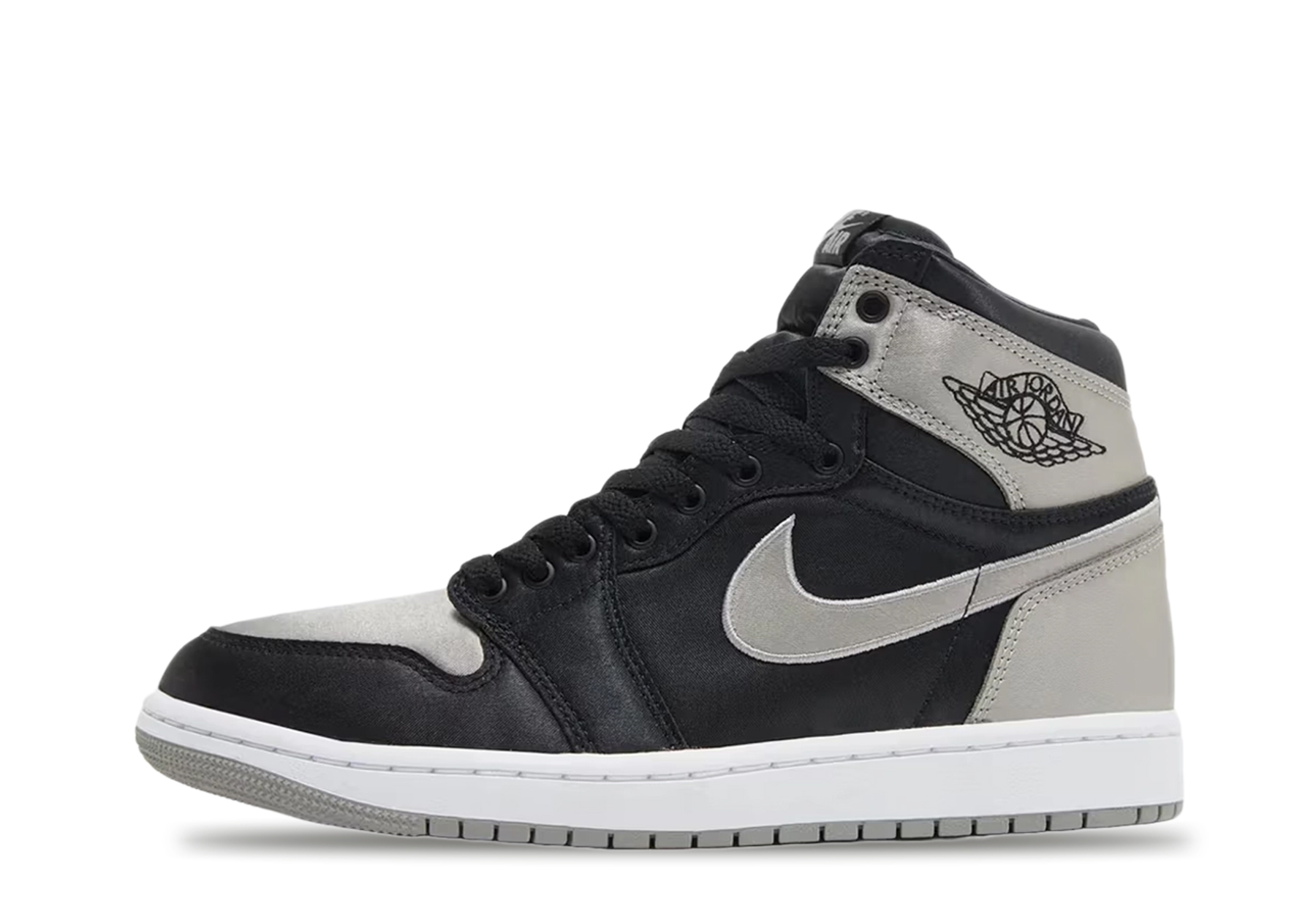 Air Jordan 1 High OG WMNS 'Satin Shadow' (2024) Black/Medium Grey/White sneaker – authenticated on KLEKT