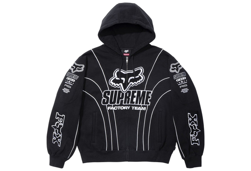 Supreme x Fox Racing Zip Up Hooded Sweatshirt 'Black' (FW25) – authenticated on KLEKT