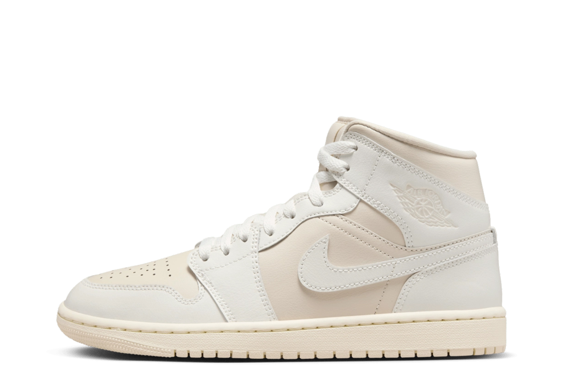 Air Jordan 1 Mid WMNS 'Light Tan' (2024) White/Light Tan sneaker – authenticated on KLEKT