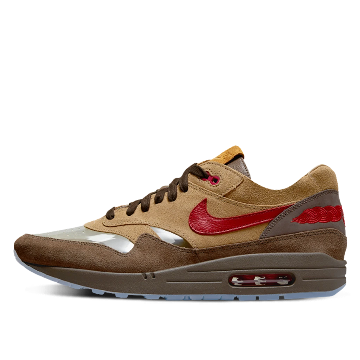 Nike Air Max 1 clot Kiss of Death CHA (2021) MEDIUM BROWN/TRANSPARENT/RED sneaker – authenticated on KLEKT