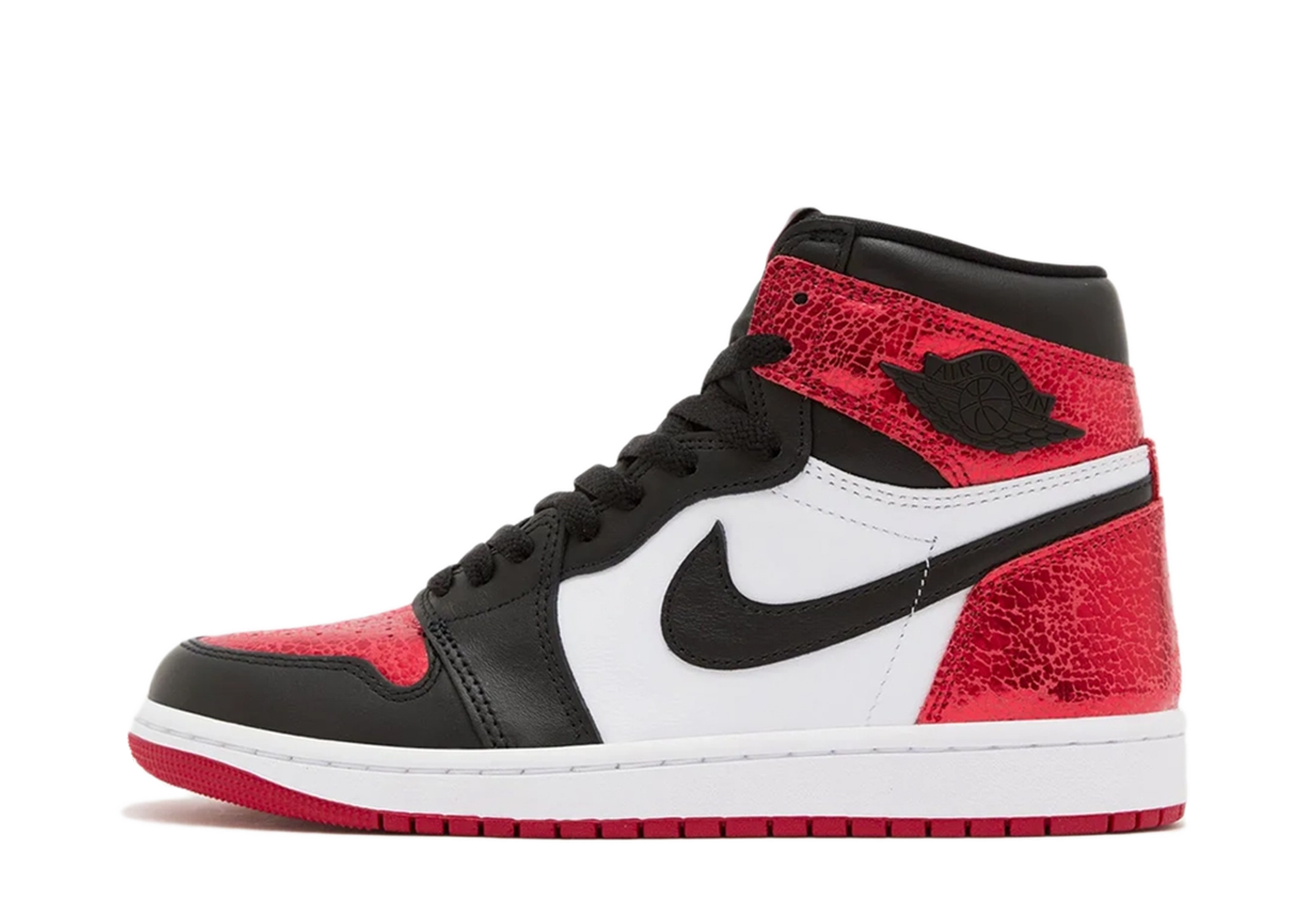 Air Jordan 1 High OG WMNS 'Ruby' (2025) Black/Varsity Red/White sneaker – authenticated on KLEKT