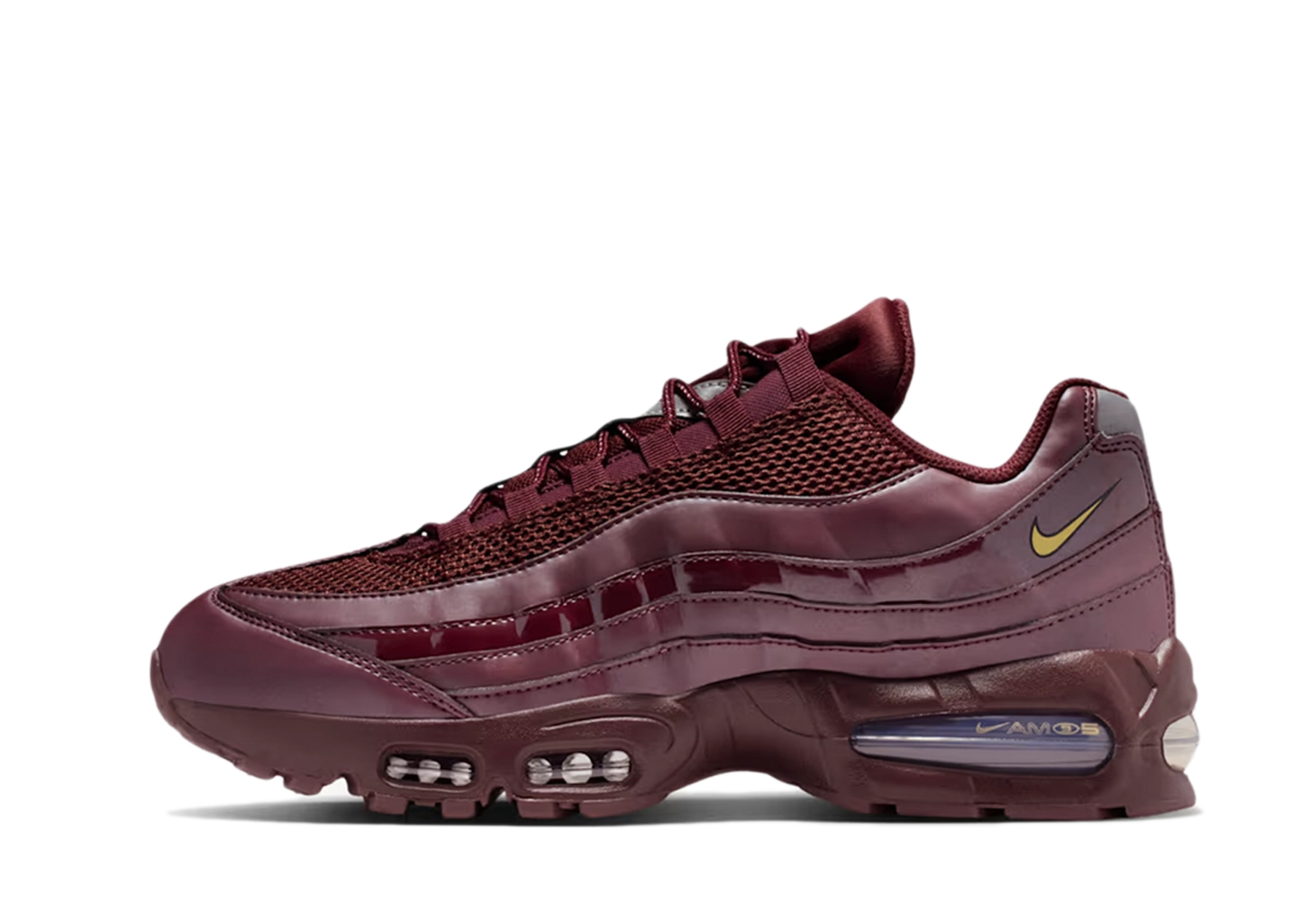 Nike Air Max 95 'Total 90 Burgundy Crush' (2026) Burgundy Crush/Zwart/Metallic Silver/Metallic Gold sneaker – authenticated on KLEKT