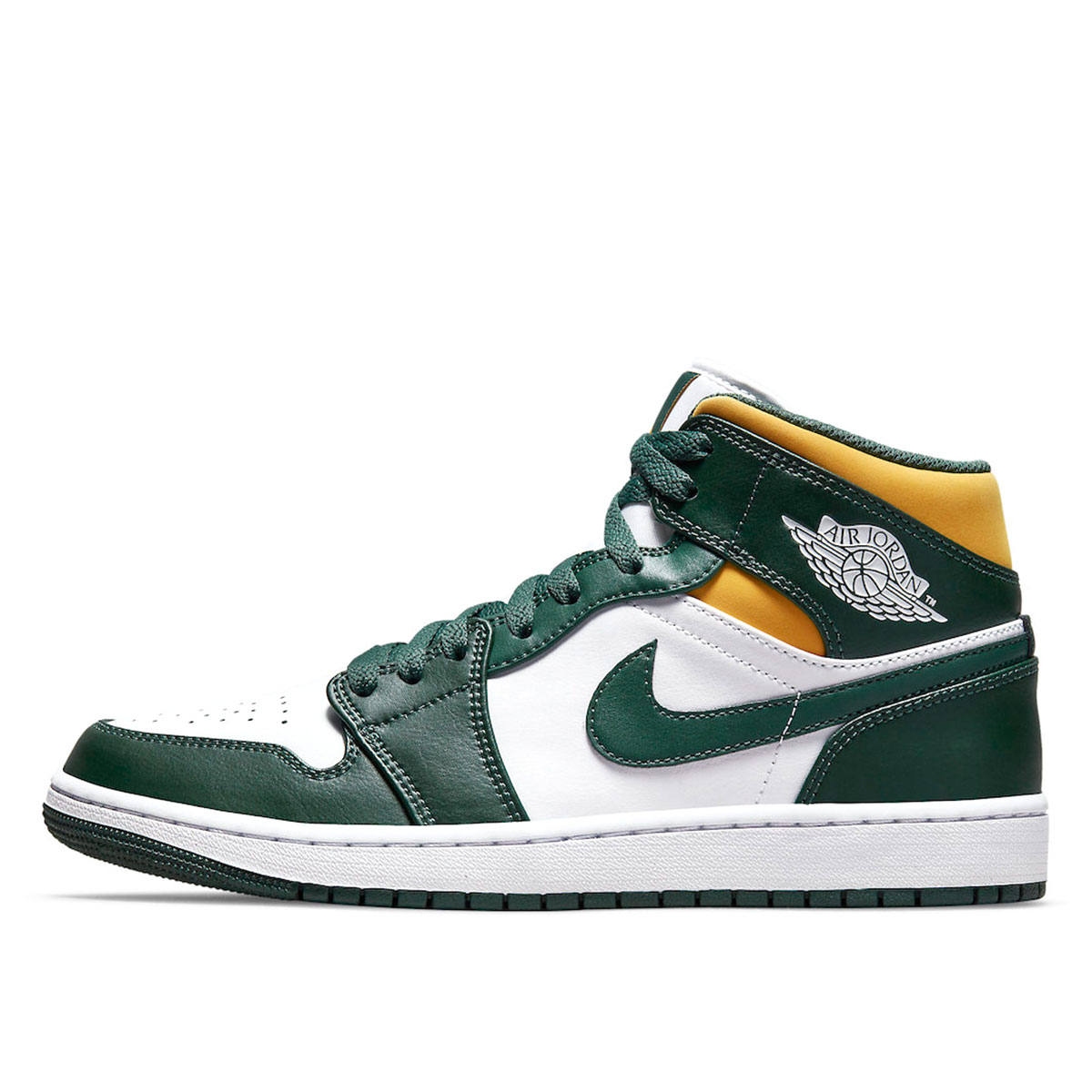 Air Jordan 1 Mid 'Sonics' (2021) GREEN/WHITE-YELLOW sneaker – authenticated on KLEKT
