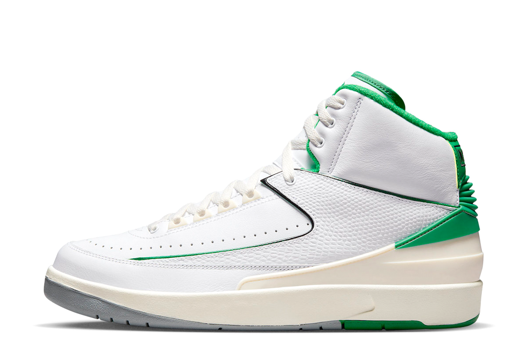Air Jordan 2 'Lucky Green' (2023) White/Lucky Green-Sail-Light Steel Grey sneaker – authenticated on KLEKT