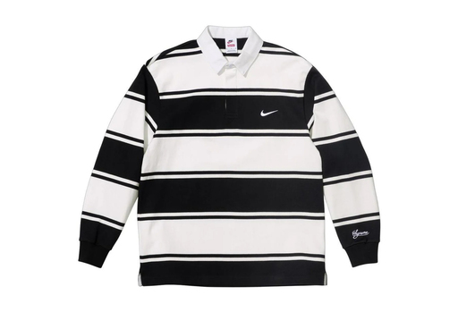 Supreme x Nike Stripe Rugby 'Black' (SS25) – authenticated on KLEKT