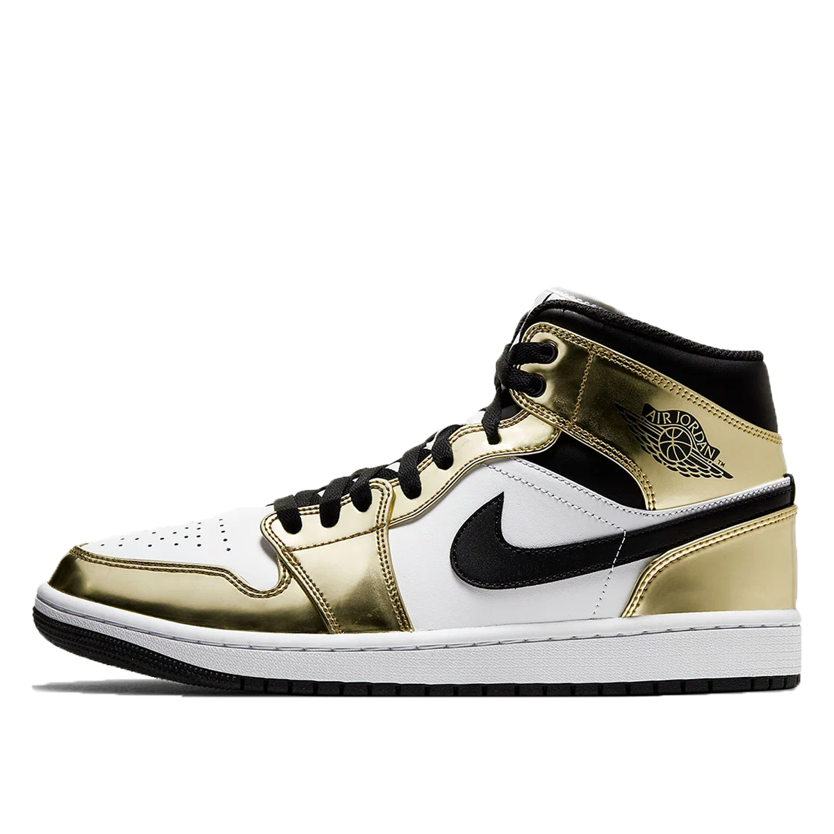 Air Jordan 1 Mid Metallic Gold Black White (2020) sneaker – authenticated on KLEKT