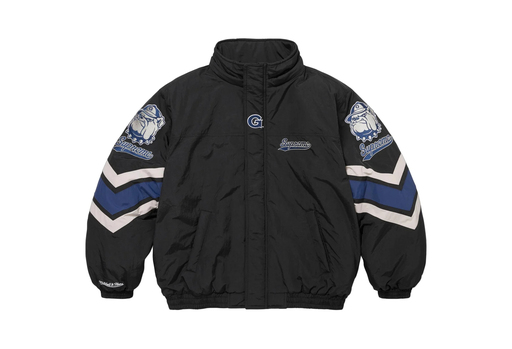 Supreme x Mithcell & Ness NCAA Hooded Stadium Jacket 'Black' (FW24) – authenticated on KLEKT