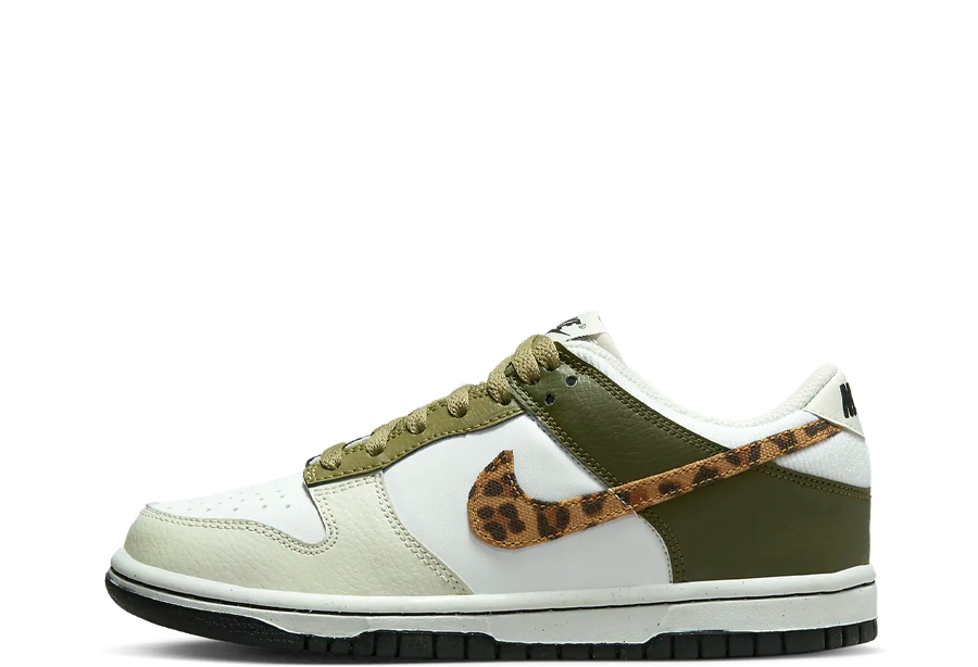 Nike Dunk Low GS Leopard Olive (2022) White/Coconut Milk/Rough Green/Black sneaker – authenticated on KLEKT