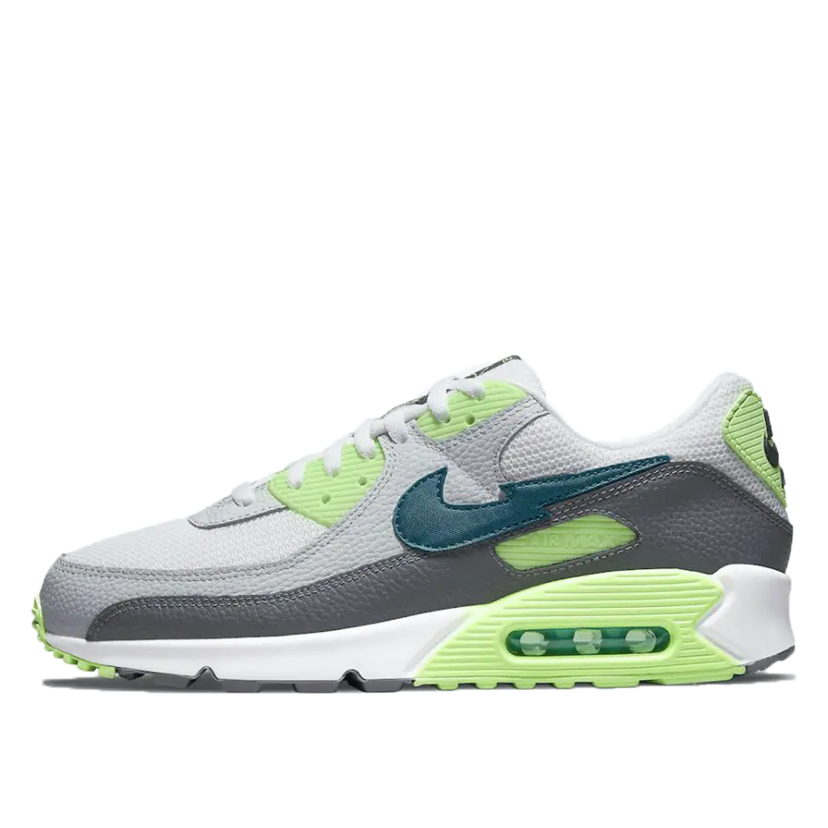 Nike Air Max 90 'Lime Glow' (2021) WHITE/AQUAMARINE/LIME GLOW/PFF-NOIR sneaker – authenticated on KLEKT