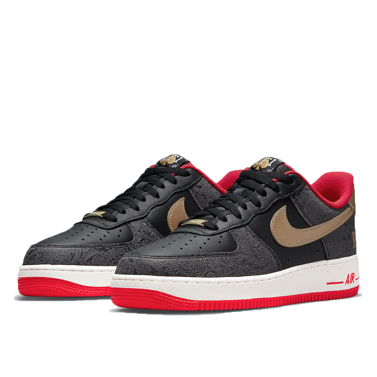 Nike Air Force 1 Low Spades (2021) BLACK/METALLIC GOLD/UNIVERSITY RED sneaker – authenticated on KLEKT