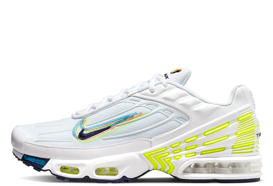 Nike TN Air Max Plus 3 3D Swoosh White (2022) White/Volt/Light Marine/Blackened Blue sneaker – authenticated on KLEKT