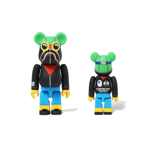 Bearbrick x Hebru Brantley Flyboy Shark 100% Bearbrick Black (FW18)