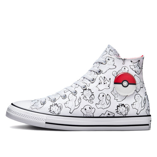Converse Chuck Taylor All Star Pok&eacute;mon Pok&eacute; Ball in white canvas with all-over Pok&eacute;mon print