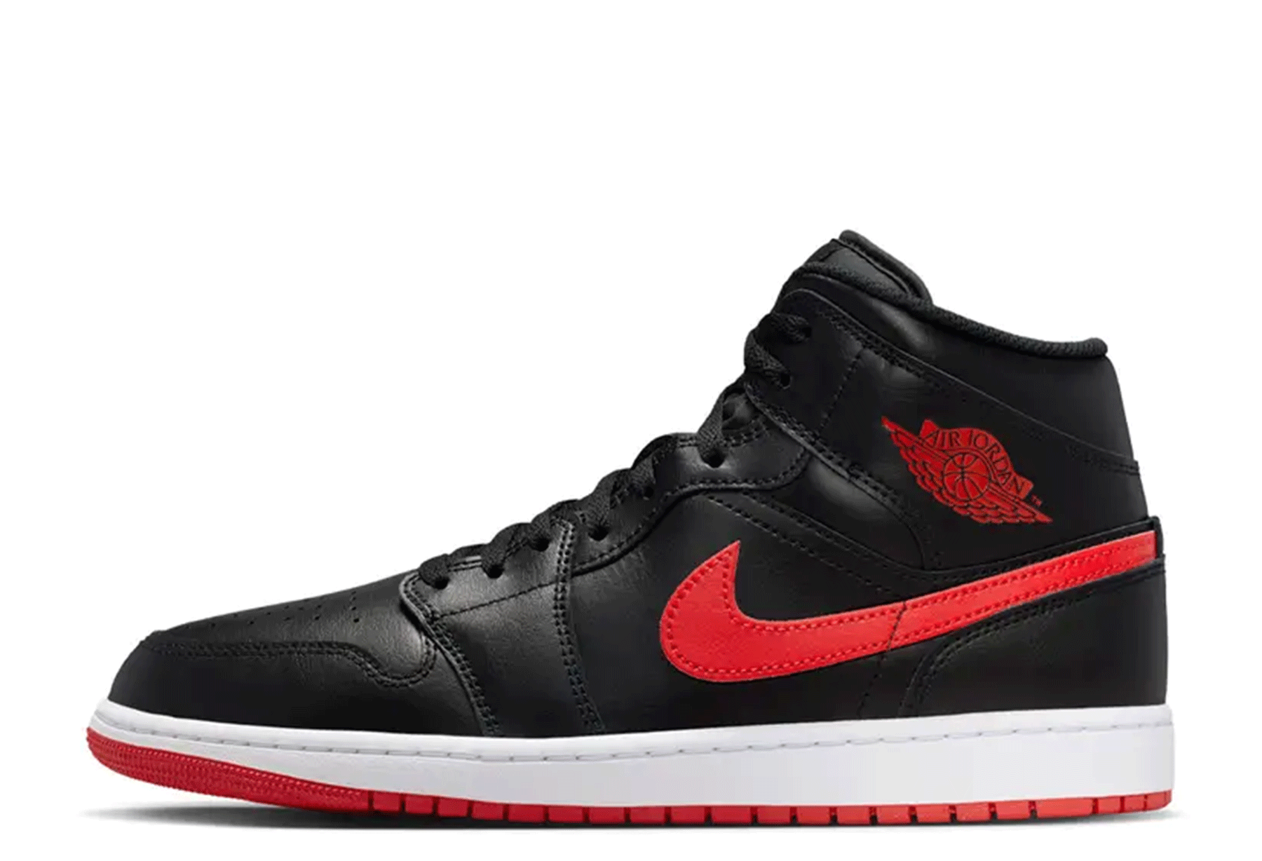 Air Jordan 1 Mid 'Black University Red' (2026) BLACK sneaker – authenticated on KLEKT
