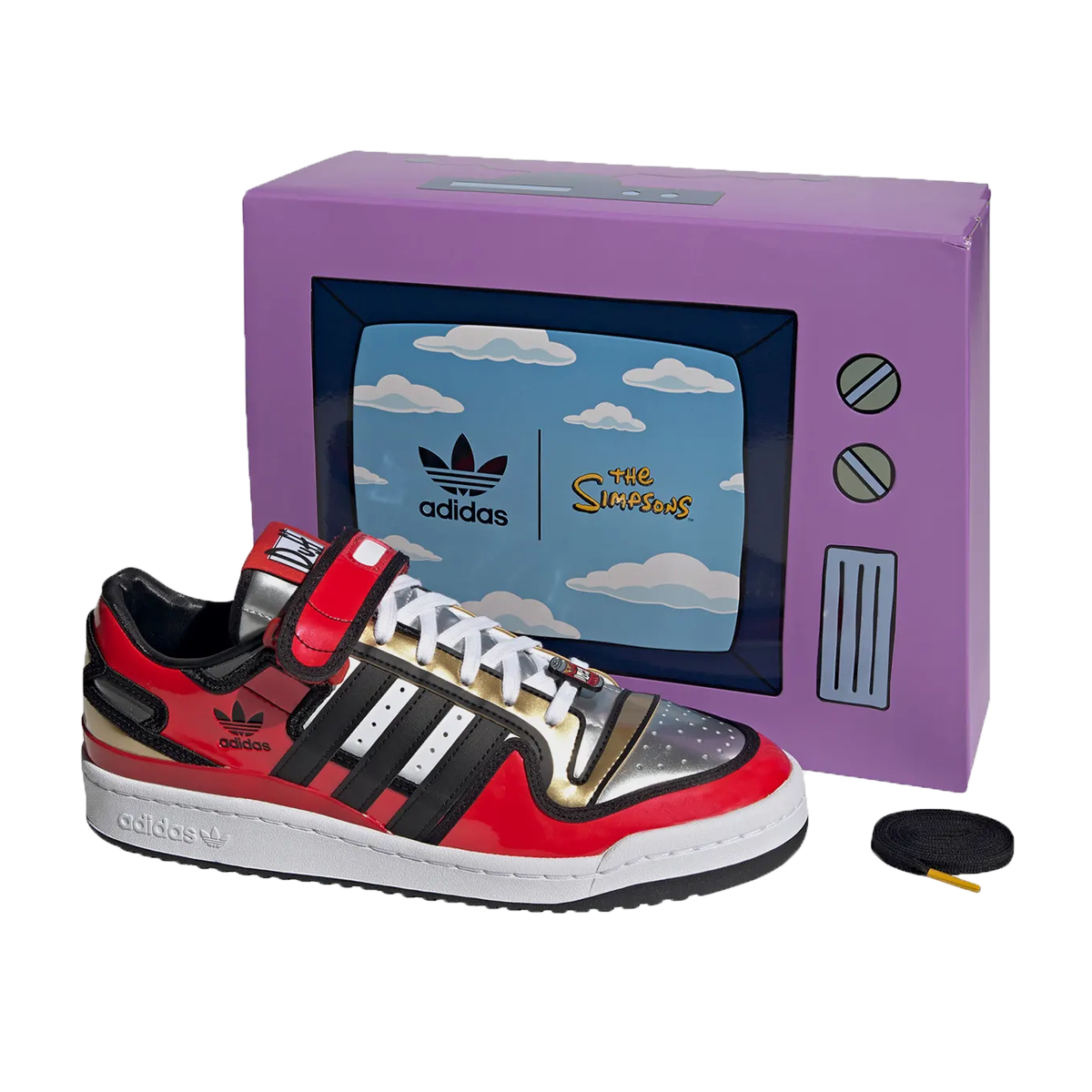 Adidas x The Simpsons Forum 84 Low Duff Beer (2021) SILVER METALLIC/SCARLET/CORE BLACK/GOLD METALLIC/FOOTWEAR WHITE sneaker – authenticated on KLEKT