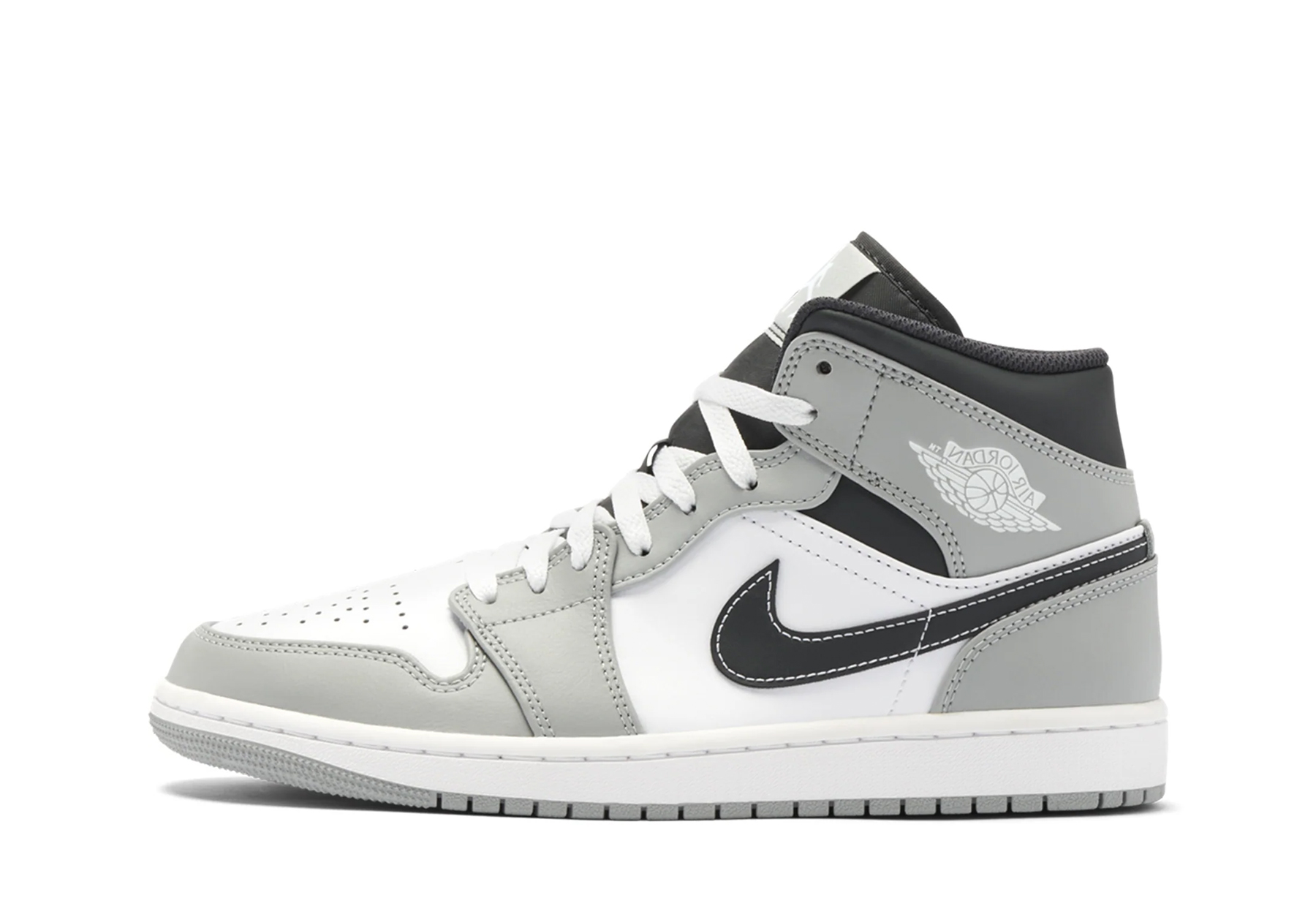 Air Jordan 1 Mid GS 'Smoke Grey Black' (2022) grey/black/white sneaker – authenticated on KLEKT