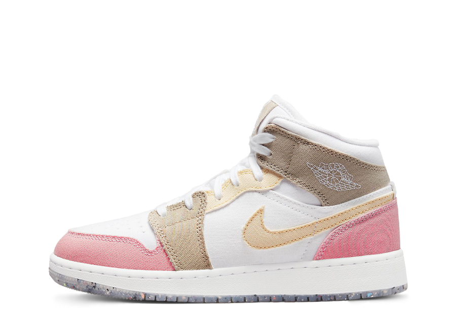 Air Jordan 1 Mid GS Pink Tan (2022) tan/pink/white sneaker – authenticated on KLEKT