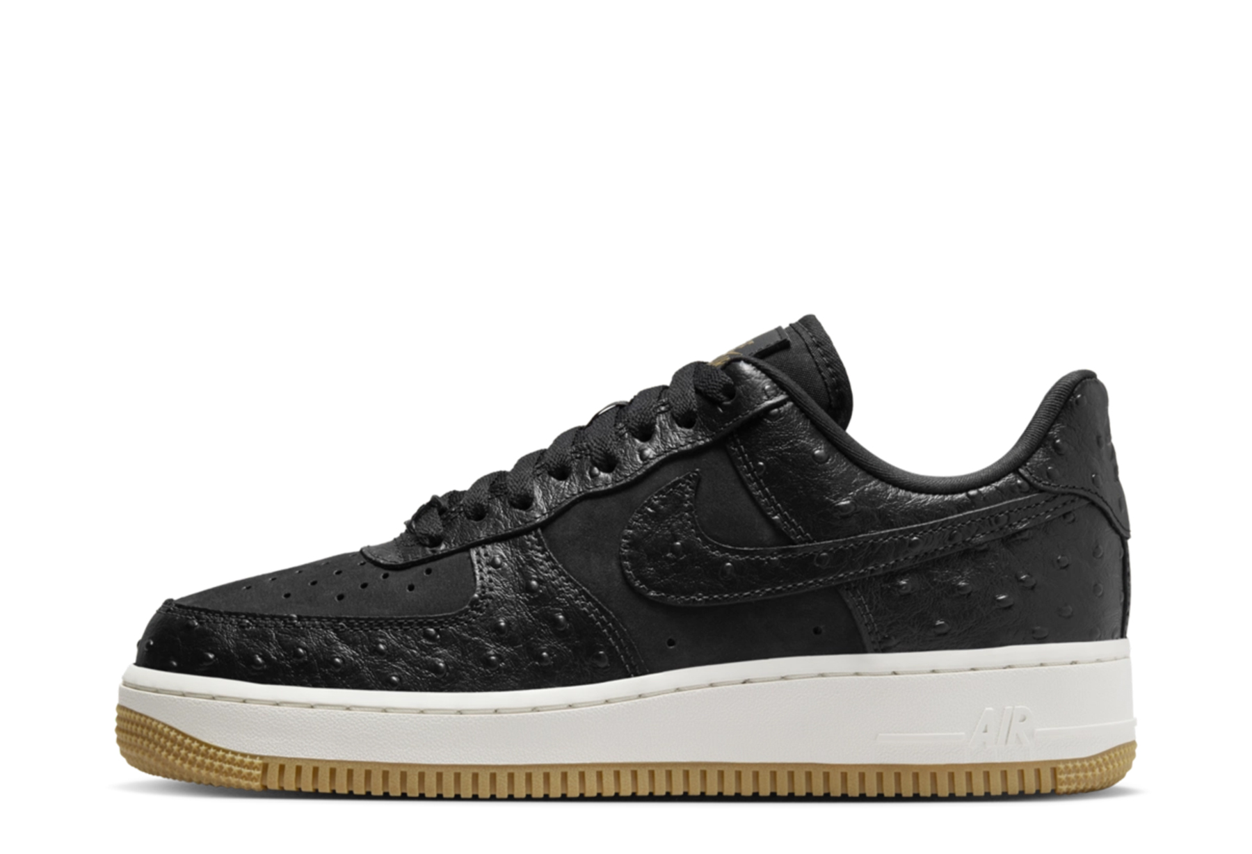 Nike Air Force 1 '07 LX 'Black Ostrich' (2024) Black/Sail/Gum Light Brown sneaker – authenticated on KLEKT