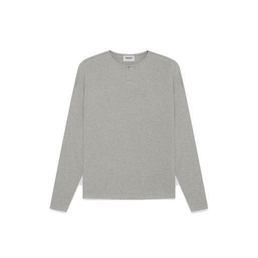 Fear Of God ESSENTIALS Thermal Henley Long Sleeve Dark Heather Oatmeal (SS21)
